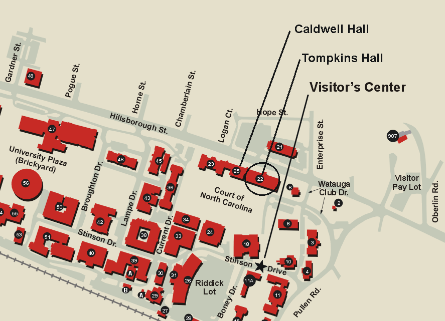Map of NC State University